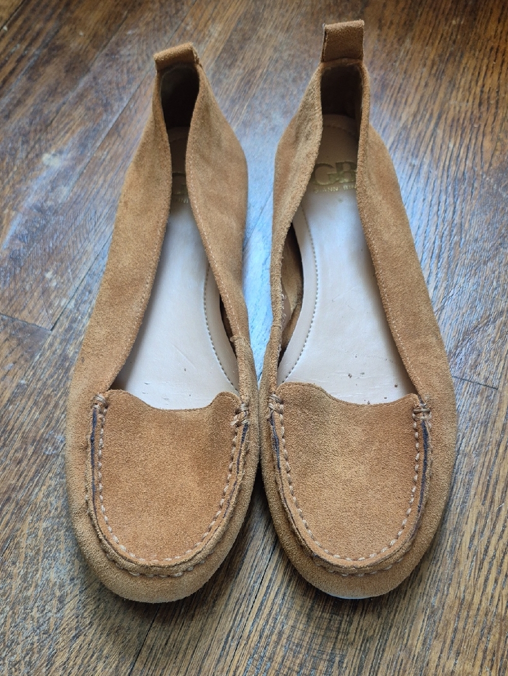 Gianni Bini Tan Suede Slip-On Loafers